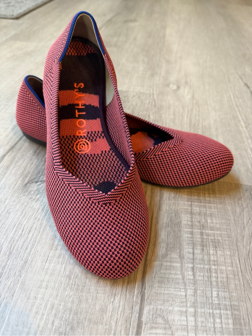 Rothy's Pink Coral Knit Ballet Flat